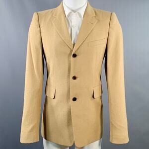 DRIES VAN NOTEN Size 38 Tan Textured Viscose Blend Sport Coat